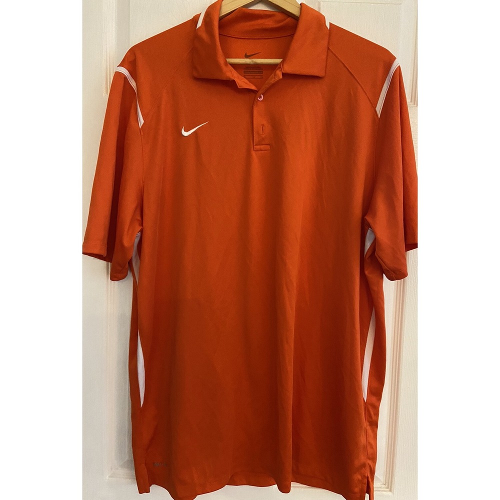NIKE DRI FIT GOLF MENS XL ORANGE‎ POLO  SHIRT Great Condition